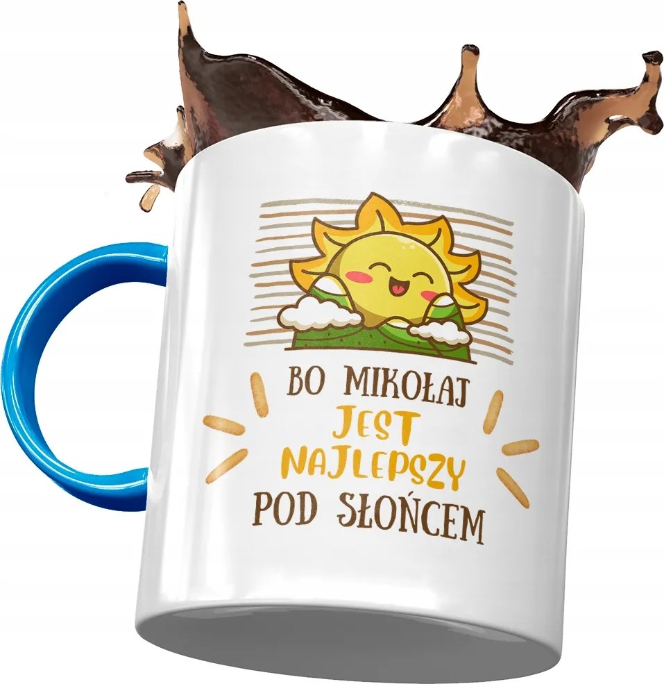 Kék Bögre Mikulás Kollégáknak Ajándék Nyomtatott Fotóval