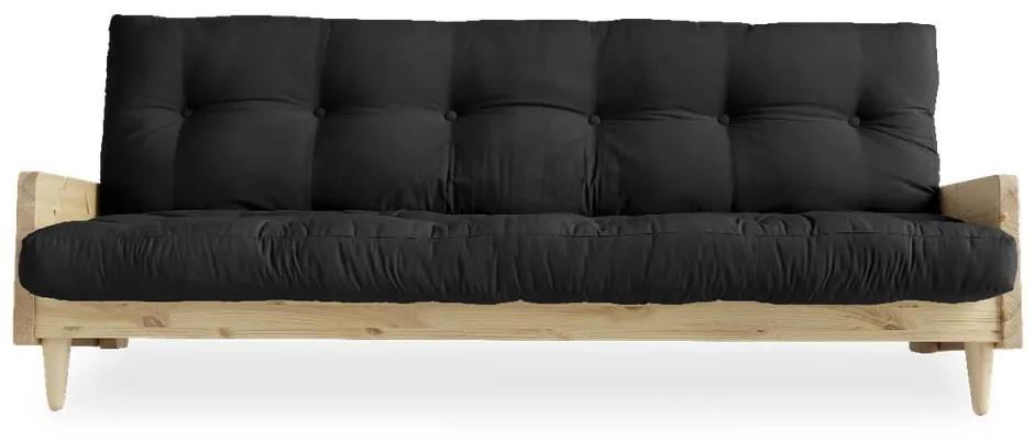 Indie Natural/Dark Grey sötétszürke kinyitható kanapé - Karup Design