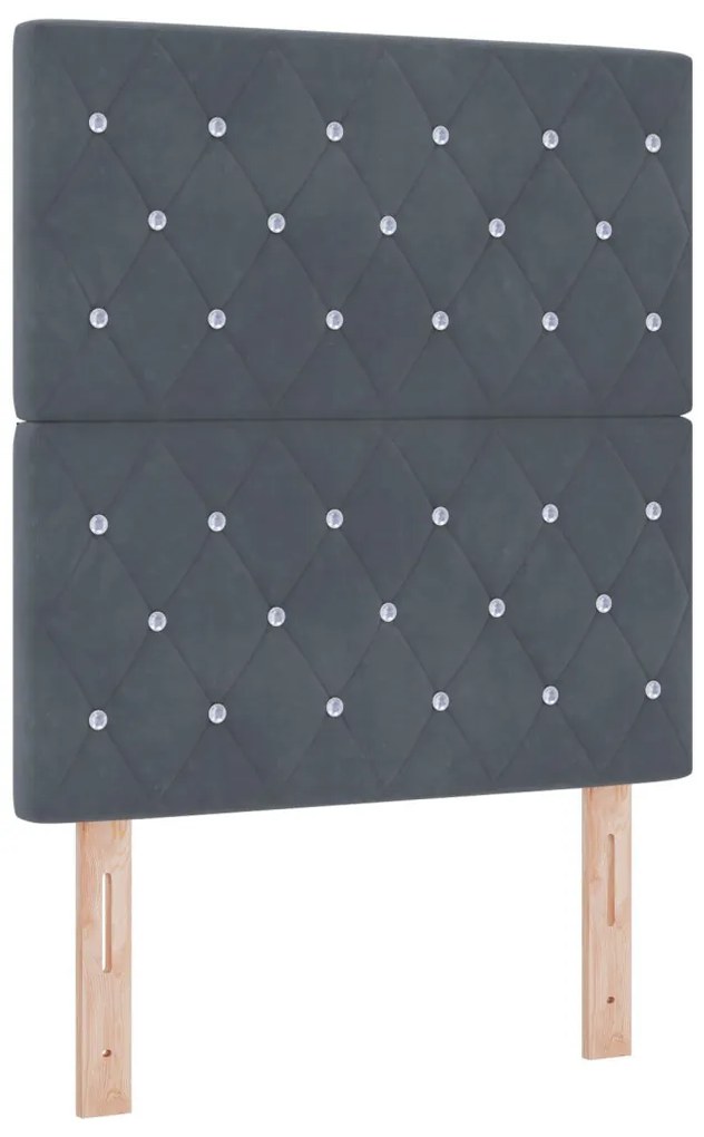 Bársony Fejtámla Argyle fejtámlával Sötétszürke 80 cm Bársony