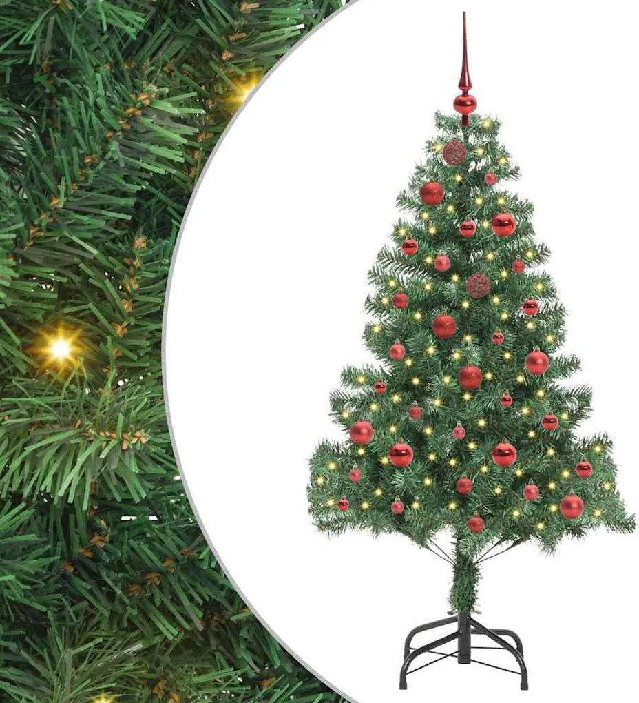 vidaXL Karácsonyfa 150 LED-del állvánnyal Zöld 150 cm PVC