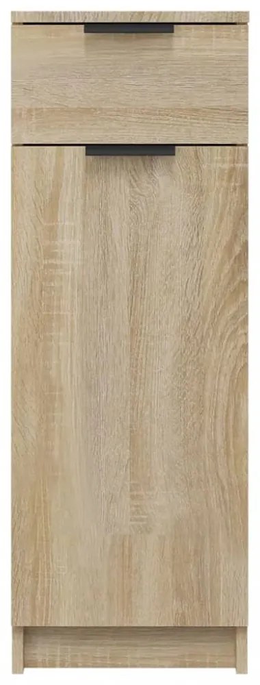 sonoma tölgy színű szerelt fa fürdőszobaszekrény 32x33,5x90 cm