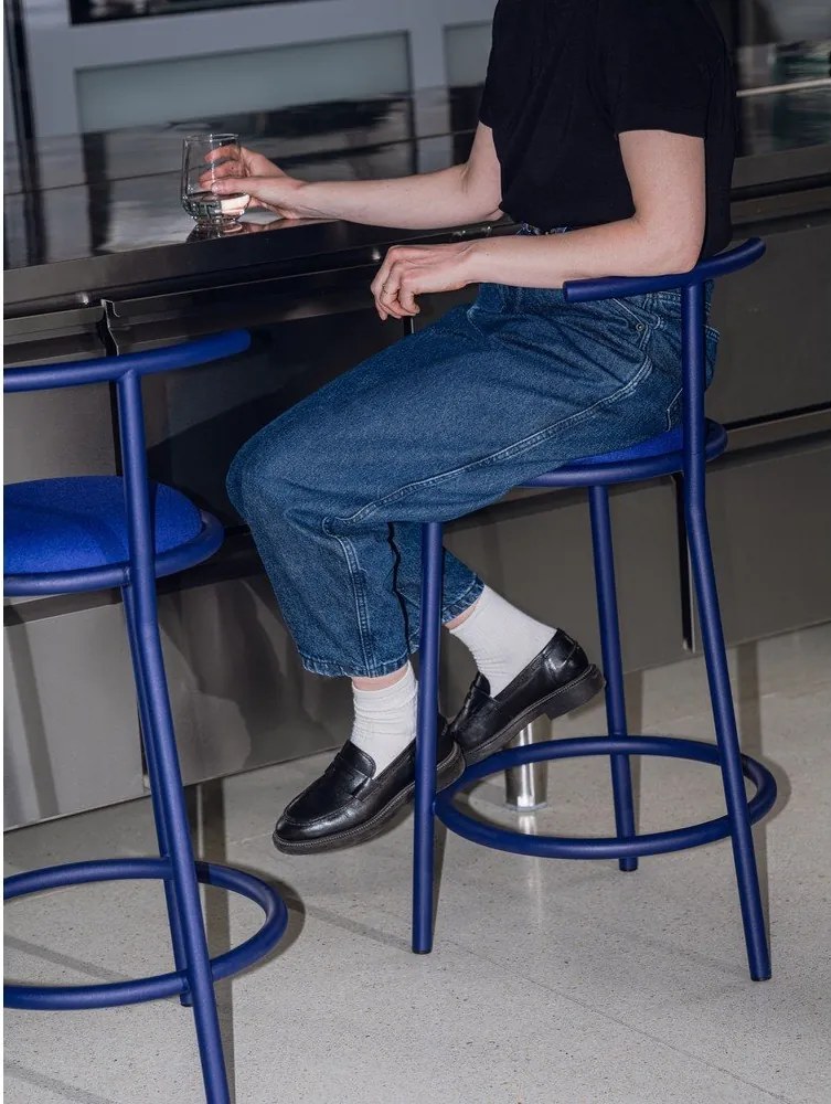 Kék fém bárszék (ülésmagasság 68 cm) Hogo – noo.ma