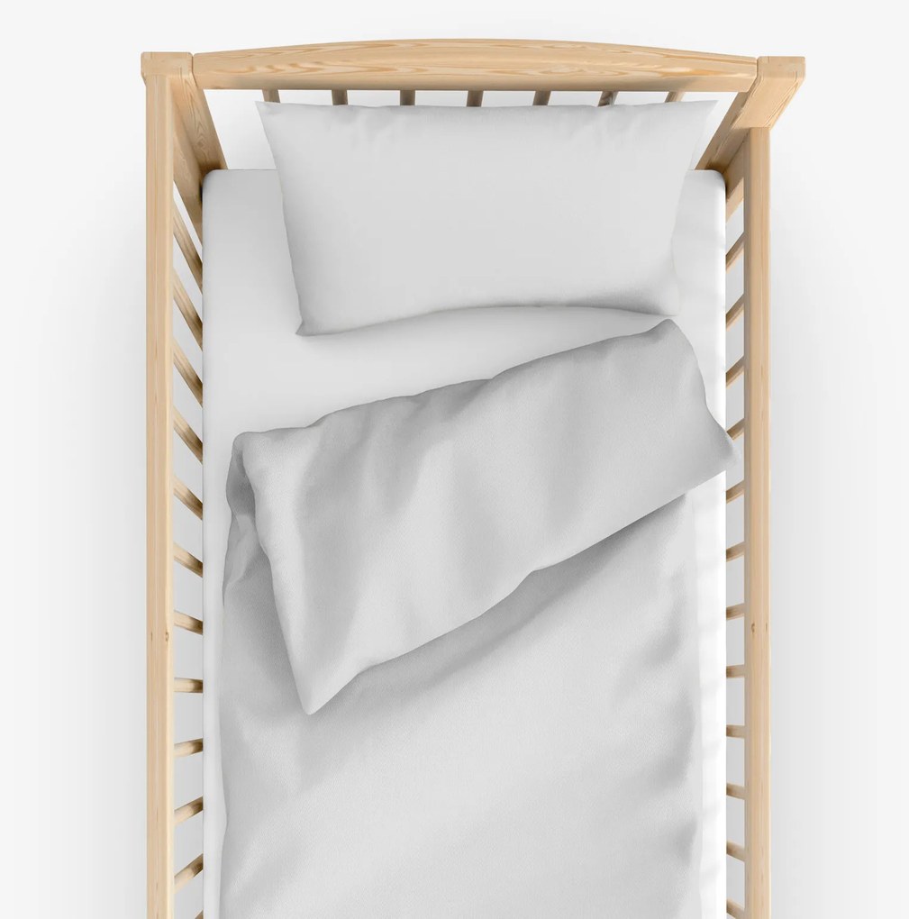 Goldea gyermek pamut ágyneműhuzat kiságyba - világosszürke 90 x 130 és 40 x 60 cm