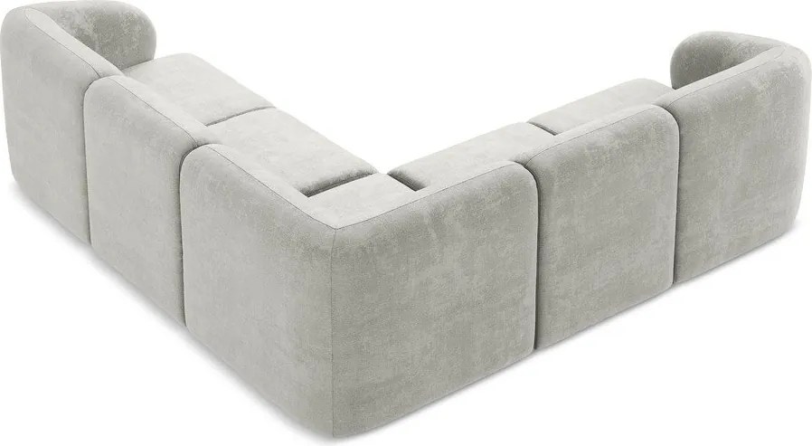 Világosszürke zsenília sarokkanapé Lani – Makamii