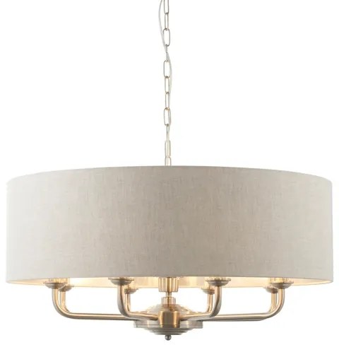 Endon 99152 - Csillár láncon HIGHCLERE 8xE14/40W/230V szürke/matt króm