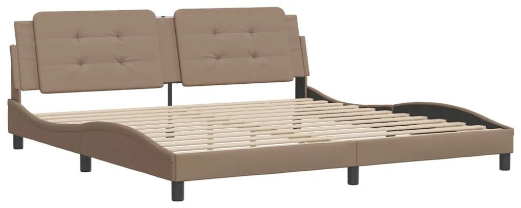 cappuccino színű műbőr ágykeret matrac nélkül Zadar 200x200 cm