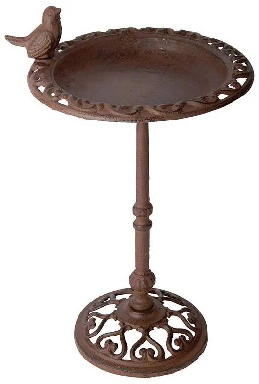 Öntöttvas álló madáritató és -etető, 38 cm