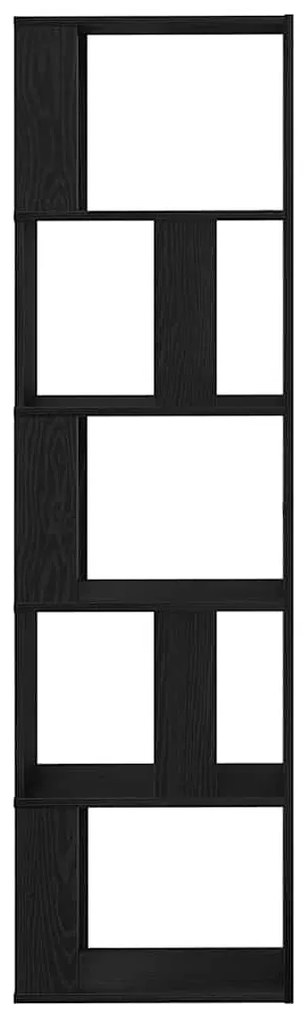 fekete tölgy szerelt fa könyvszekrény/szobaosztó 45x24x159 cm