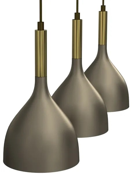 Csillár zsinóron NOAK 3xE27/15W/230V réz/arany