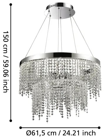 Eglo 39281 - LED dimmelhető csillár zsinóron ANTELAO LED/45W/230V