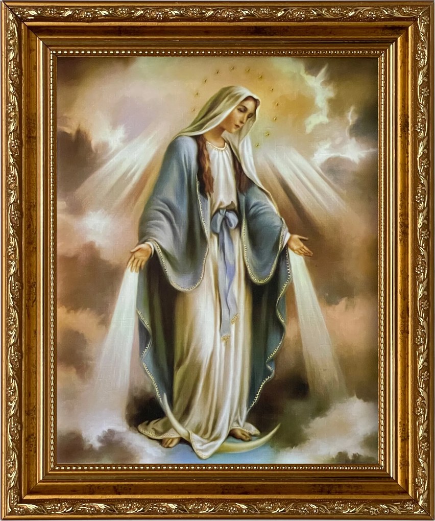 Vászonkép 31x26 Szeplőtelen Mária Szűzanya Arany Díszített Keret