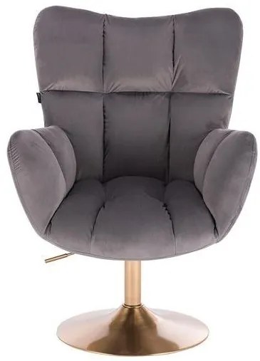 HR650N Grafit modern velúr szék arany lábbal