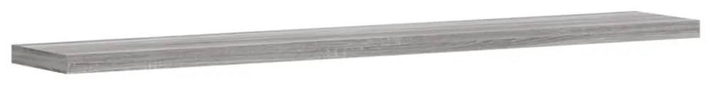 4 db szürke sonoma színű szerelt fa fali polc 60 x 10 x 1,5 cm