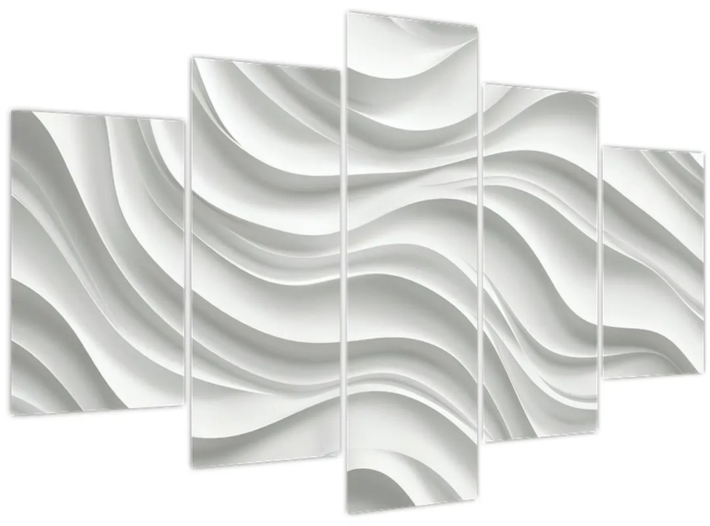 Kép - 3D fehér hullámok (150x105 cm)