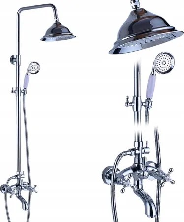 Zuhanyszett Esőztetővel Kifolyócsővel Króm