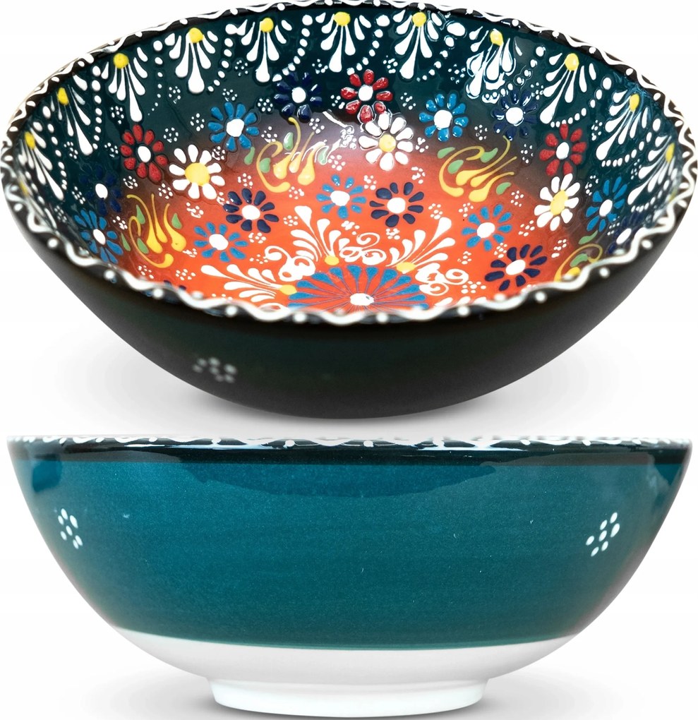 Tál Salátás Tál Kerámia Kézzel Festett Gyönyörű Nagy 1,5L 21cm