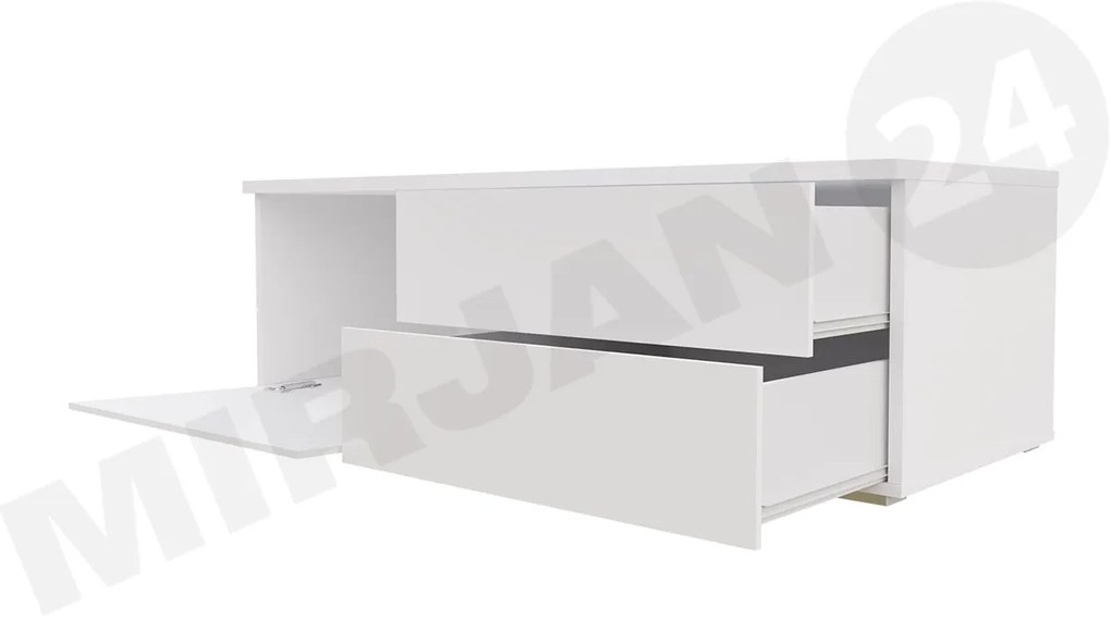 TV asztal Coral XI Double (fehér + fényes fekete). 1058399