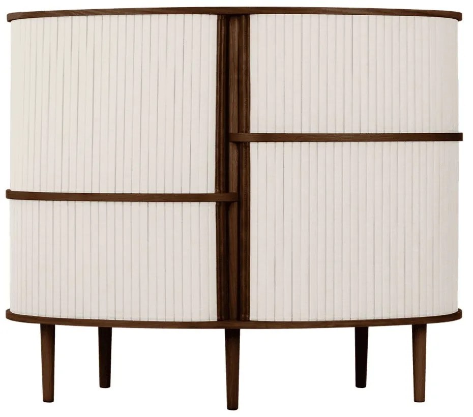 Barna-bézs szekrény tolóajtóval, tölgyfa dekorral 120x100x50 cm Audacious – UMAGE