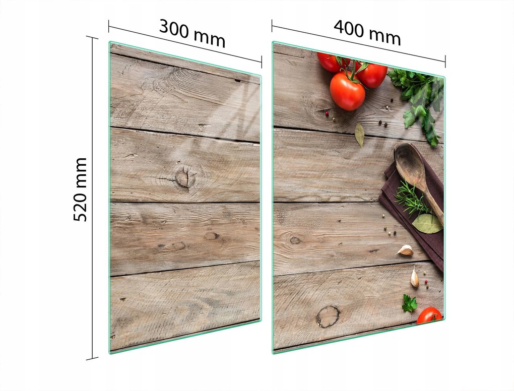 Üveg Tűzhelyvédő Főzőlap 70x52 Fa Edzett Üveg