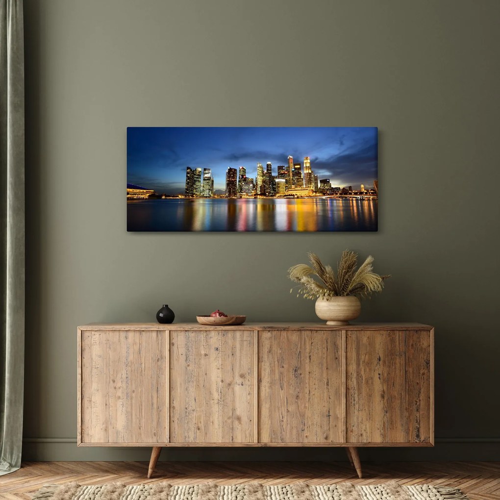 Éjszakai város képe (120x50 cm)