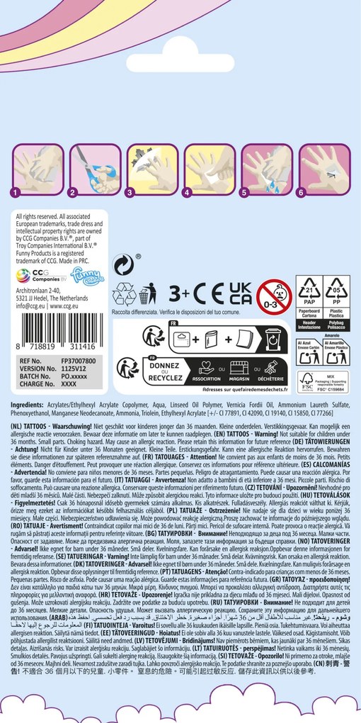 Unikornis Pastel tetkó 12 db-os