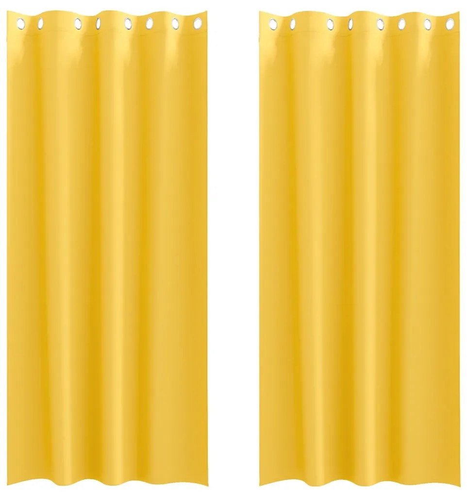 Függönyök függönyökkel 2 pcs mustársárga 260x140cm Poliészter