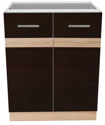 Salandra kétajtós alsó konyhaszekrény IC 60 Dark sonoma N