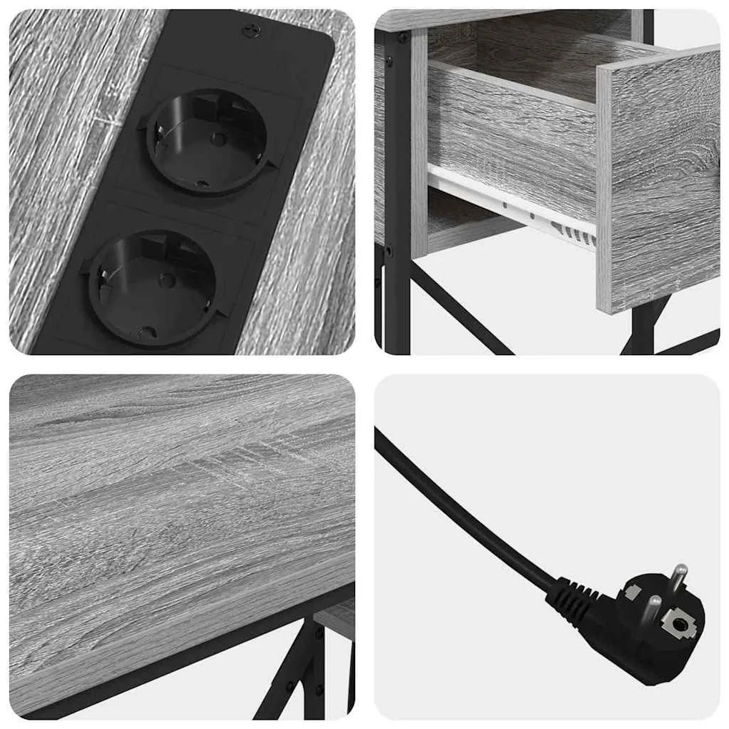 Asztal fiókkal Szürke sonoma 120 x 79 x 86.5 cm Faanyag
