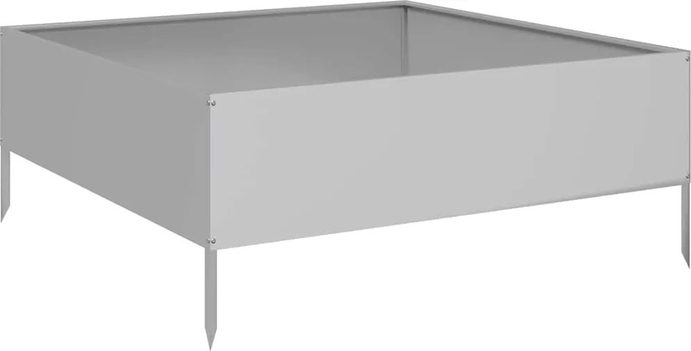 vidaXL horganyzott acél kerti magaságyás 100 x 100 x 25 cm