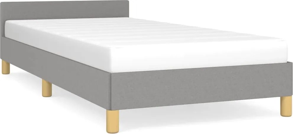 vidaXL világosszürke szövet ágykeret matrac nélkül 100x200 cm