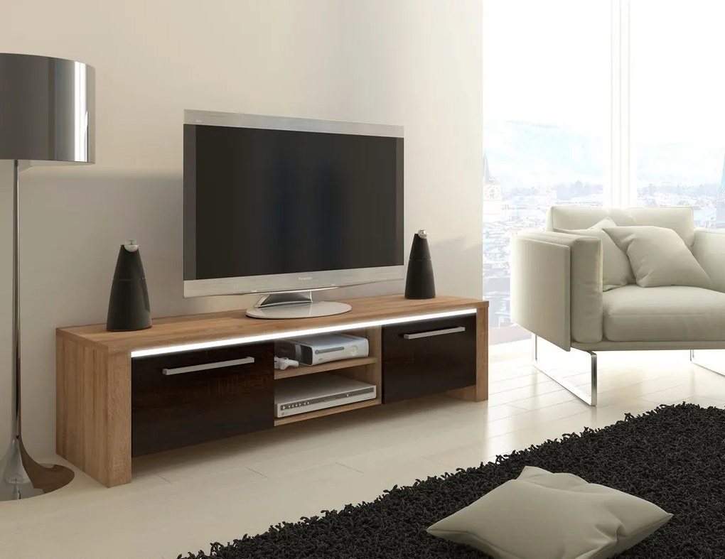 TV asztal/szekrény Helix (világos sonoma + sötét). 780037