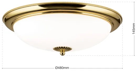 Orion - EMPIRA mennyezeti lámpa 3xE27/40W/230V átm. 48 cm arany