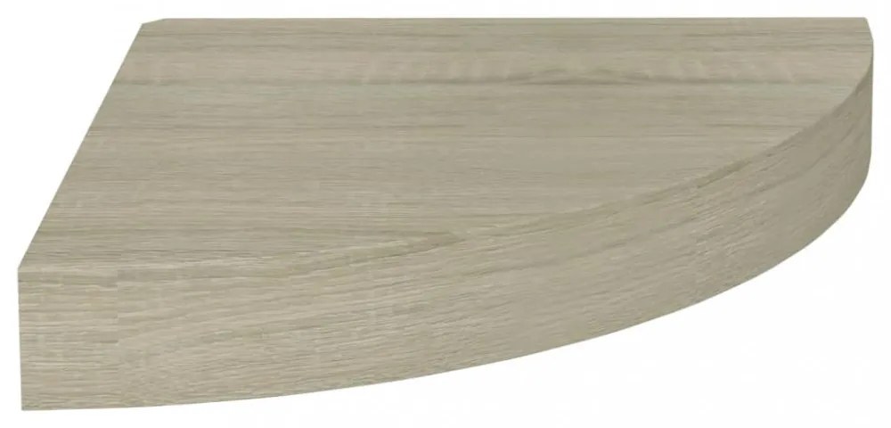 4 db tölgyszínű MDF lebegő sarokpolc 25x25x3,8 cm