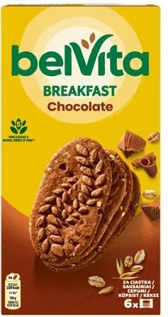 Keksz, 6x50 g, BELVITA Jó reggelt, kakaós (KHE428)