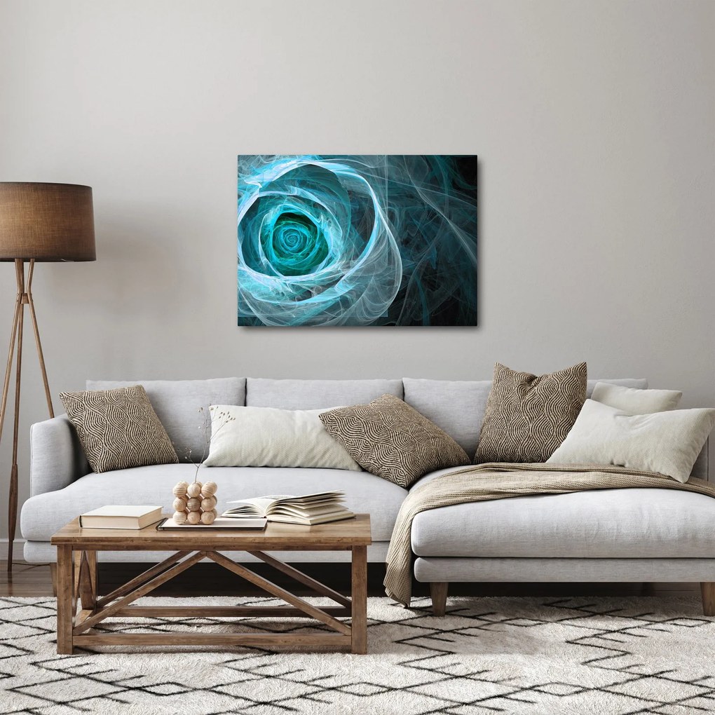 Kép - Absztrakt rózsaszín kék fekete háttérrel (70x50 cm)