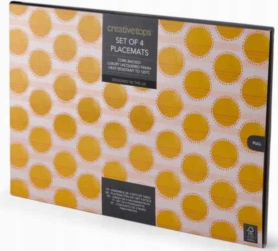 creative tops sárga pöttyös nagy tányéralátét 40cm