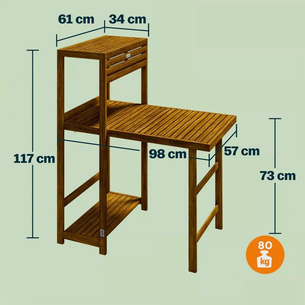 3 részes kerti szett CASARIA® akácfából - összecsukható asztal + 2 szék