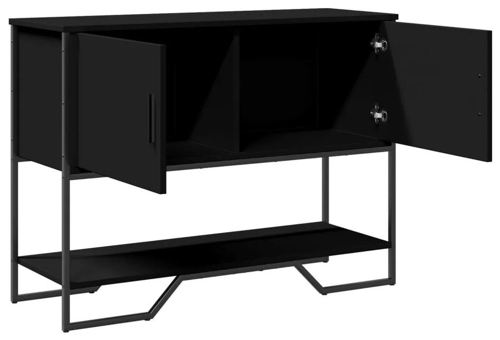 fekete szerelt fa tálalóasztal 100 x 35 x 74,5 cm