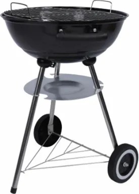 Kompakt faszenes golyósgrill  hőmérővel fekete