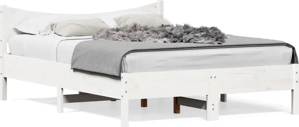 vidaXL fehér tömör fenyőfa ágy matrac nélkül 120 x 200 cm