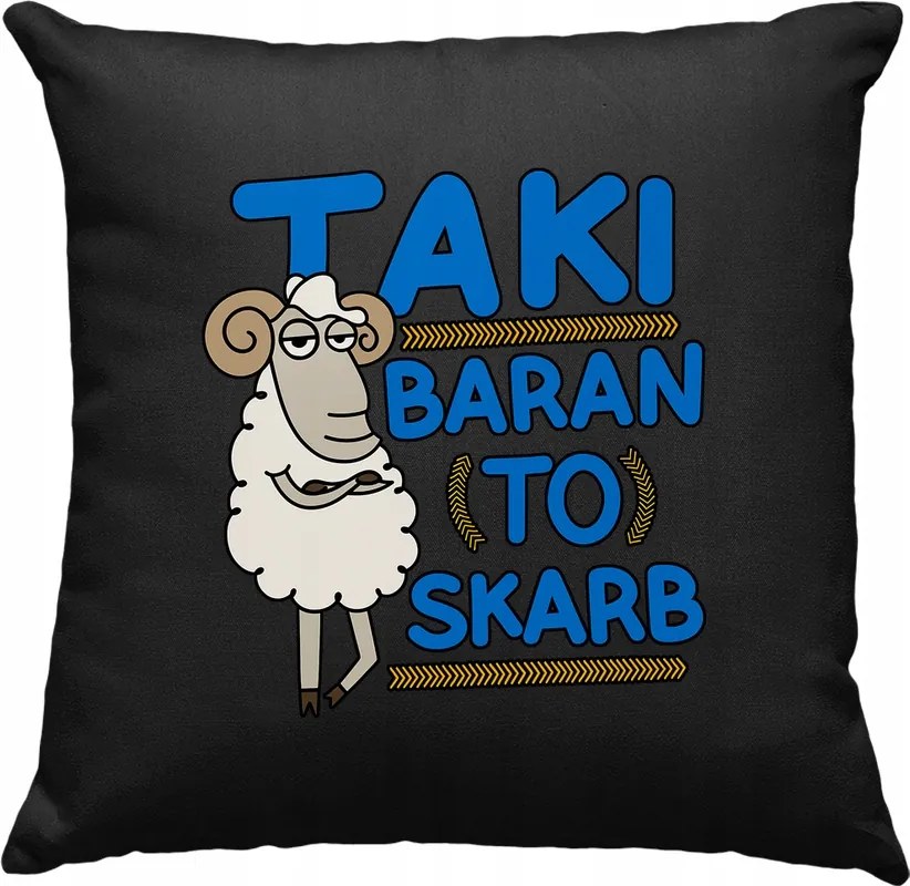 Párna Vicces Kos Kincs Fekete