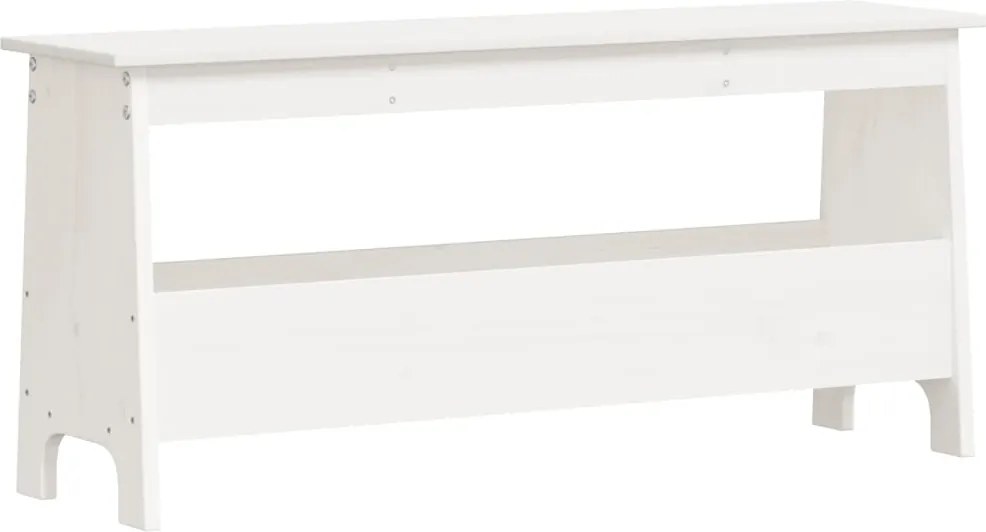 vidaXL tömör fenyőfa előszobai pad fehér 100 x 28 x 45 cm