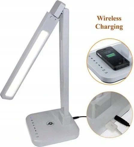 Asztali lámpa 2 db Qi és Usb Indukciós Töltő