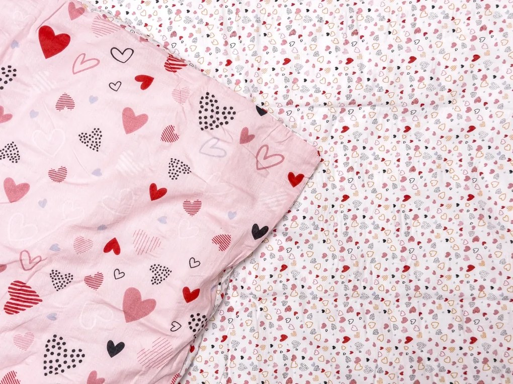 Krepp kiságy ágyneműhuzat Renforcé LOVITA rózsaszín Ágyneműhuzat mérete: 45 x 65 cm | 90 x 140 cm