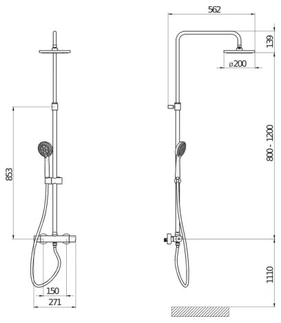 JIKA H3337170045711 - MIO termosztátos zuhanyszett, fényes króm