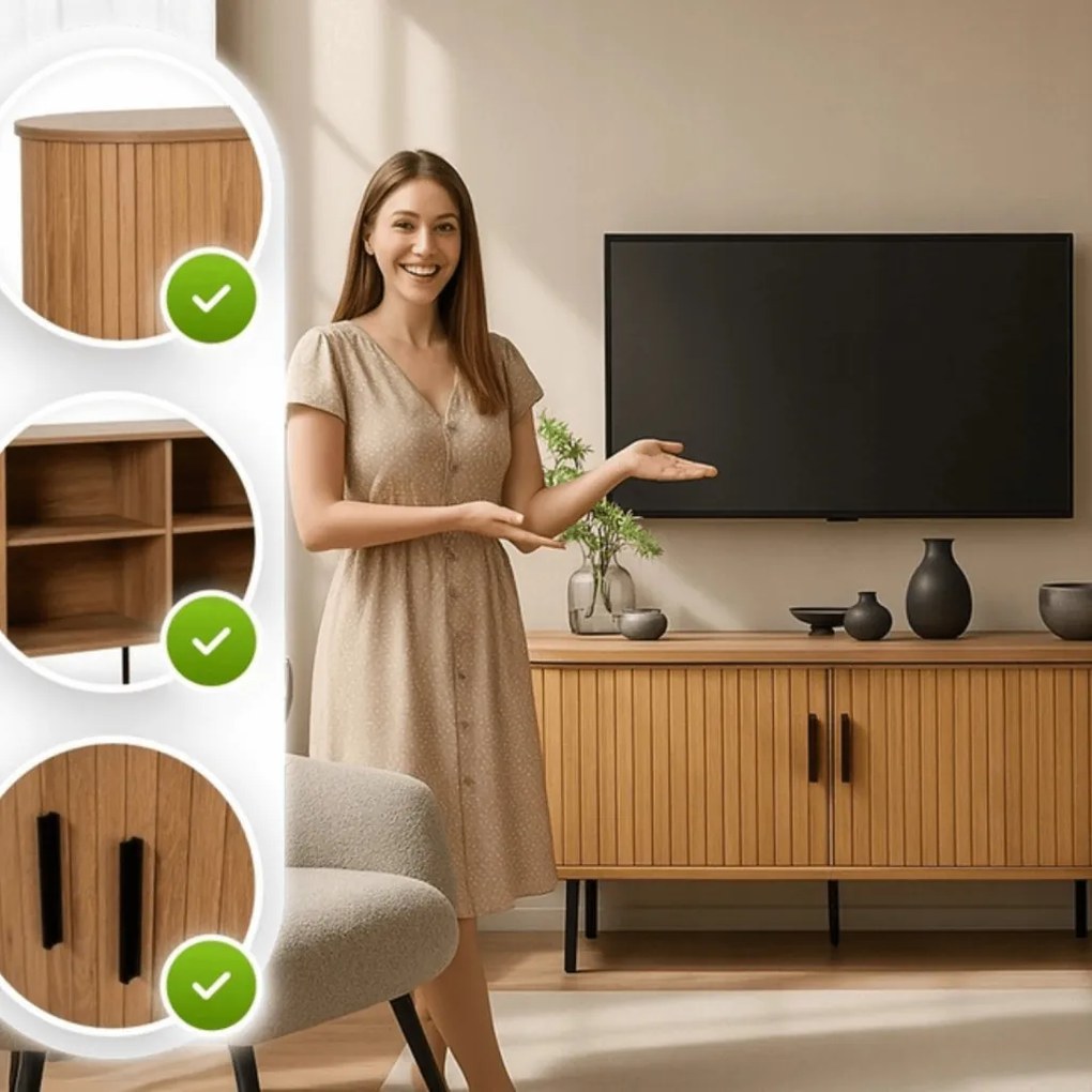 Szafka RTV Dwudrzwiowa 120 cm TRISH Dąb