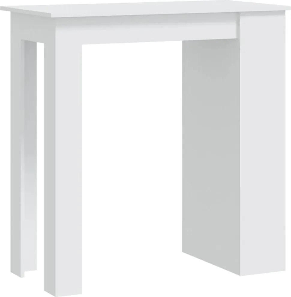 vidaXL fehér szerelt fa bárasztal tárolórekesszel 102 x 50 x 103,5 cm