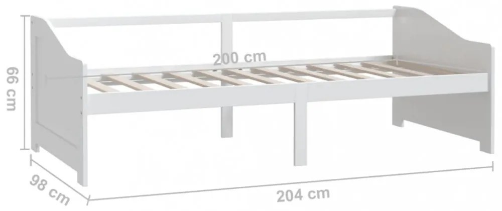 fehér 3 személyes tömör fenyőfa kanapéágy 90 x 200 cm