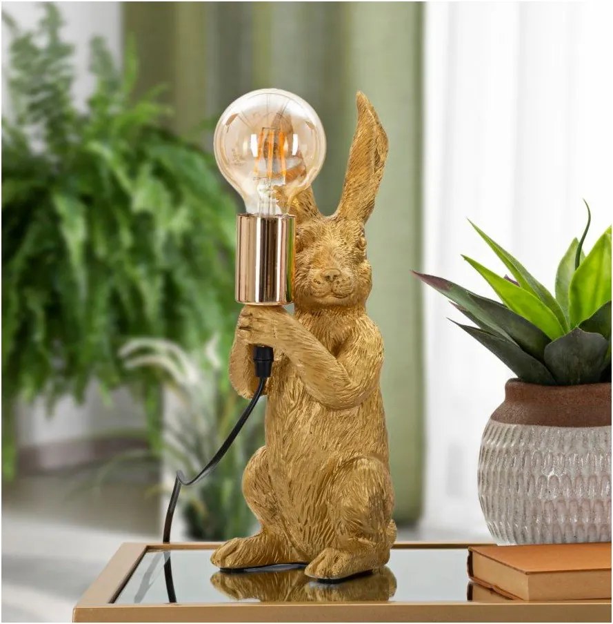 Aranyszínű asztali lámpa (magasság 35,5 cm) Rubbit – Mauro Ferretti