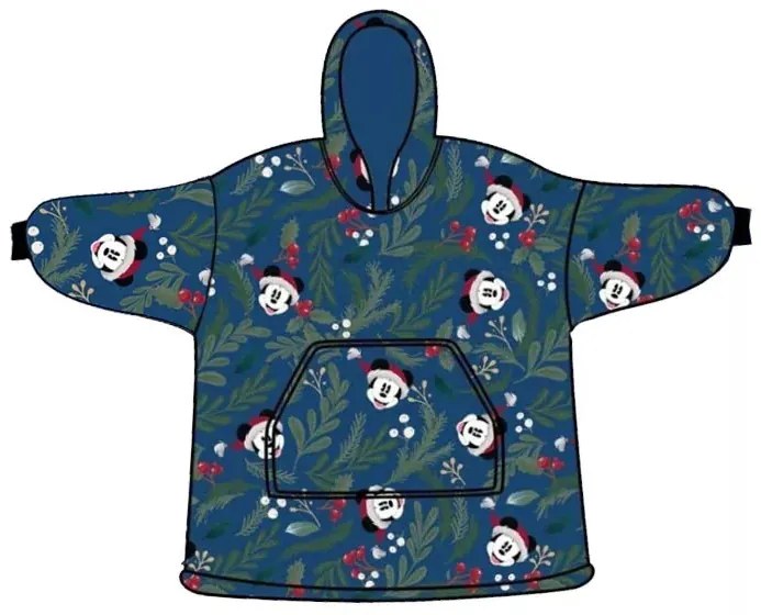 Disney Mickey Karácsonyi felnőtt belebújós plüss polár takaró, poncsó